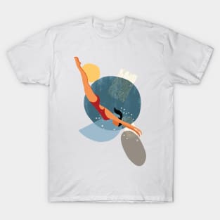 Swimmer Diving Silhouette Pool Water Sport | Passion T-Shirt